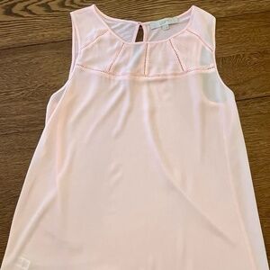 Loft Soft Pink Chiffon & Cotton Tank - Great under a blazer!
